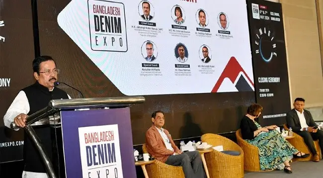 Figure: Minister of Textiles and Jute Jahangir Kabir Nanak was the chief guest in the closing ceremony of the 16th Bangladesh Denim Expo.